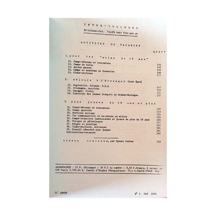 1. C.E.P Inter-collèges 1975-1976 aux éditions Centre d'études pédagogiques