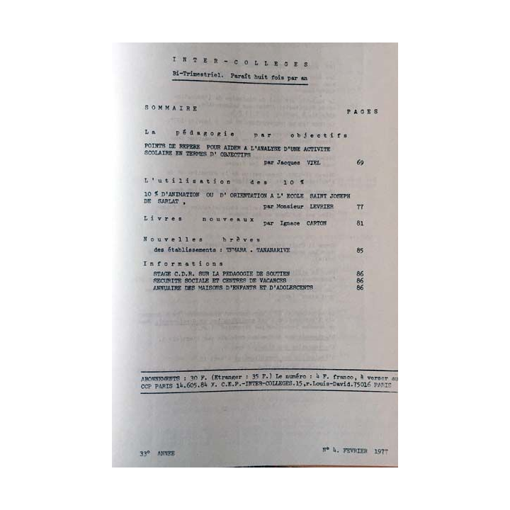 1. C.E.P Inter-collèges 1976-1977 aux éditions Centre d'études pédagogiques