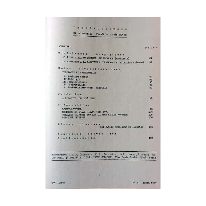 1. C.E.P Inter-collèges 1976-1977 aux éditions Centre d'études pédagogiques