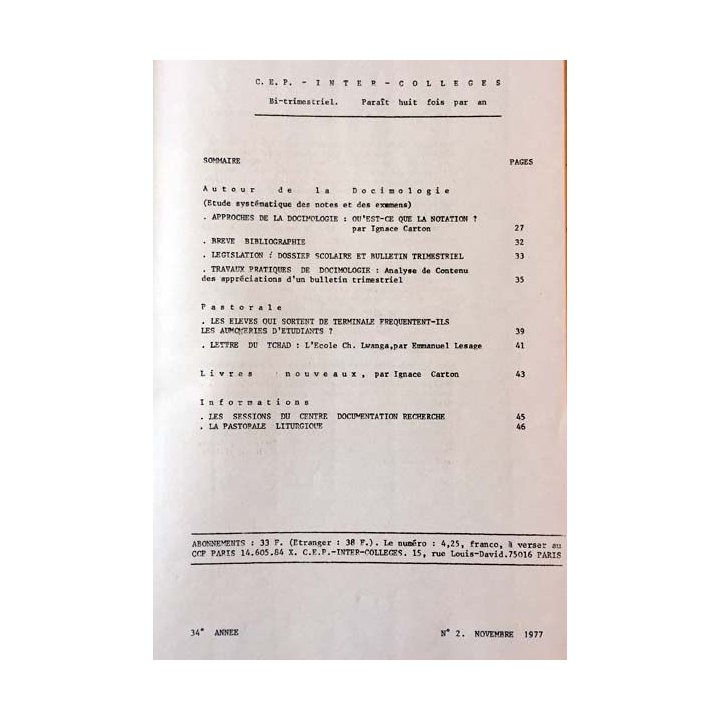 1. C.E.P Inter-collèges 1977-1978 aux éditions Centre d'études pédagogiques