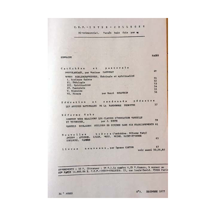 1. C.E.P Inter-collèges 1977-1978 aux éditions Centre d'études pédagogiques