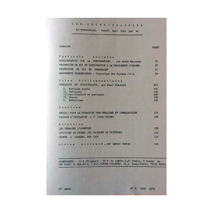 1. C.E.P Inter-collèges 1977-1978 aux éditions Centre d'études pédagogiques