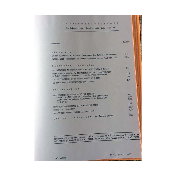 1. C.E.P Inter-collèges 1977-1978 aux éditions Centre d'études pédagogiques