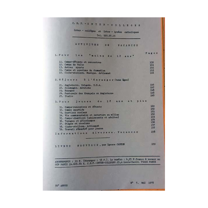 1. C.E.P Inter-collèges 1977-1978 aux éditions Centre d'études pédagogiques