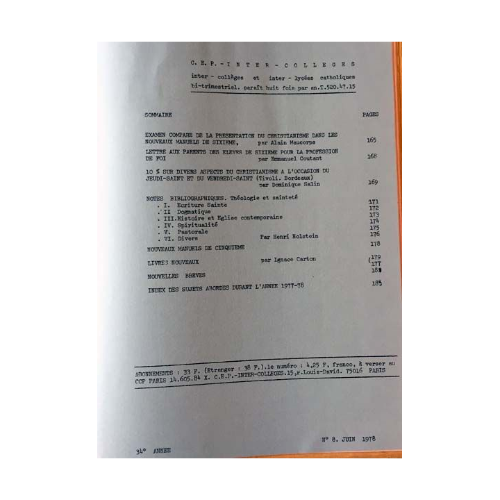 1. C.E.P Inter-collèges 1977-1978 aux éditions Centre d'études pédagogiques