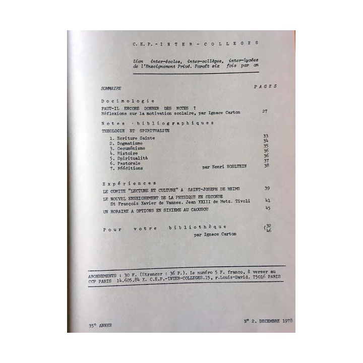 1. C.E.P Inter-collèges 1978-1979 aux éditions Centre d'études pédagogiques