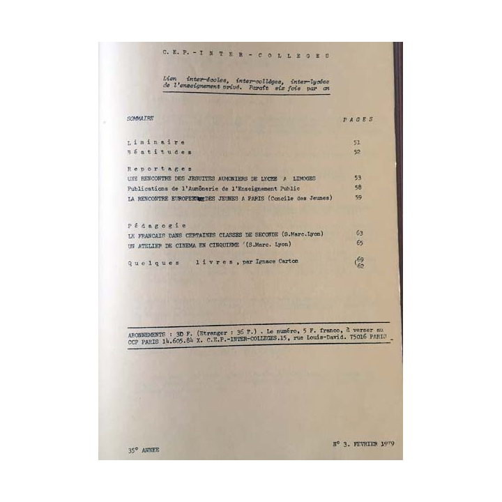 1. C.E.P Inter-collèges 1978-1979 aux éditions Centre d'études pédagogiques