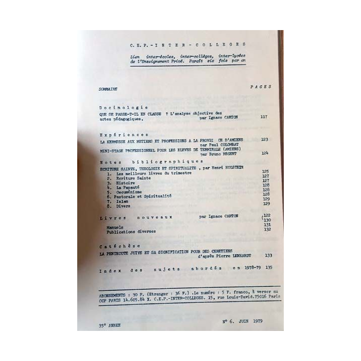 1. C.E.P Inter-collèges 1978-1979 aux éditions Centre d'études pédagogiques