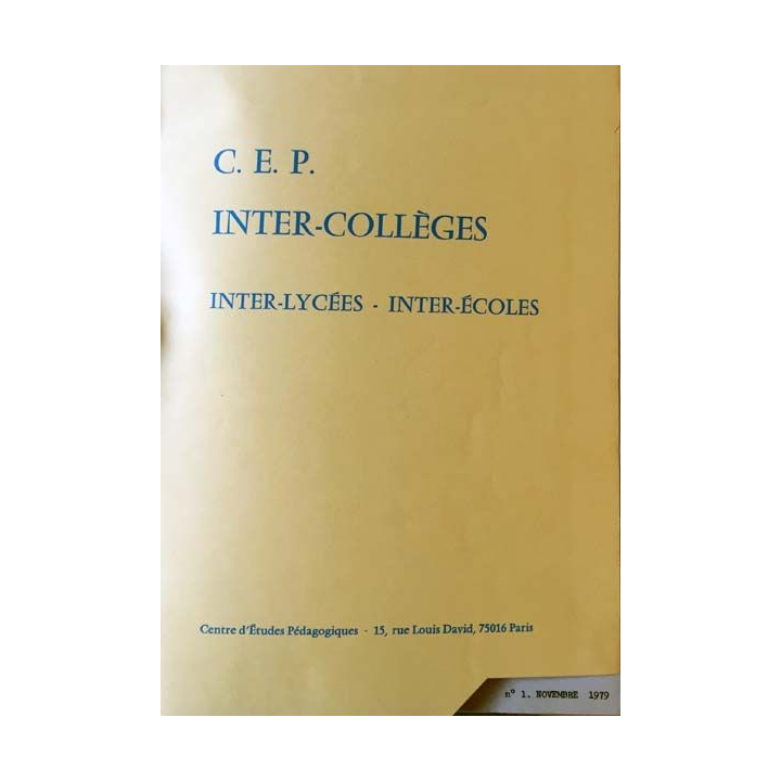 1. C.E.P Inter-collèges 1979-1980 aux éditions Centre d'études pédagogiques