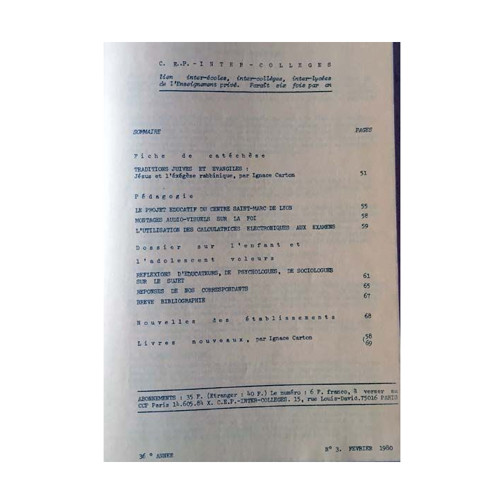 1. C.E.P Inter-collèges 1979-1980 aux éditions Centre d'études pédagogiques