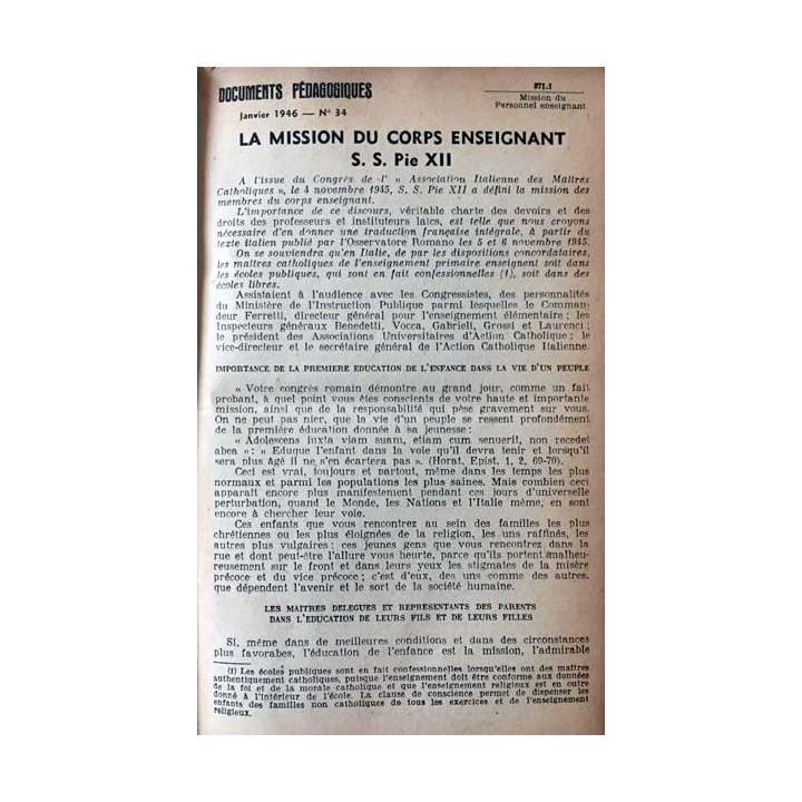1. Documents pédagogiques 1946 aux éditions SPES