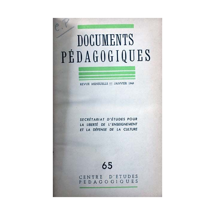 1. Documents pédagogiques 1949 aux éditions SPES