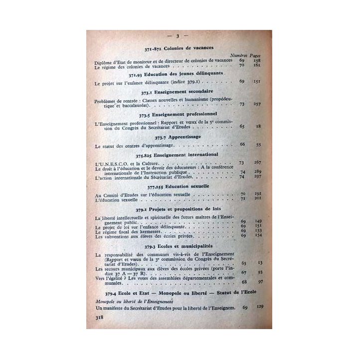1. Documents pédagogiques 1949 aux éditions SPES