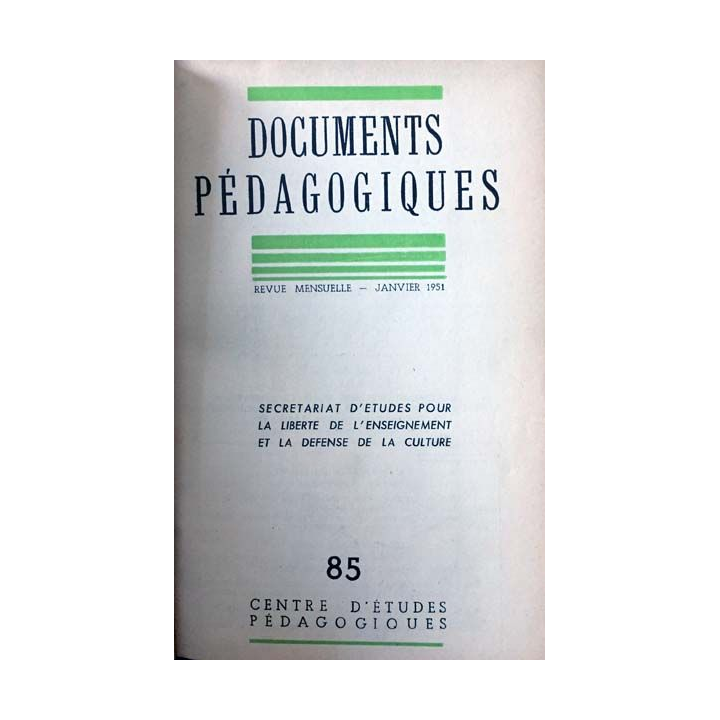 1. Documents pédagogiques 1951 aux éditions SPES