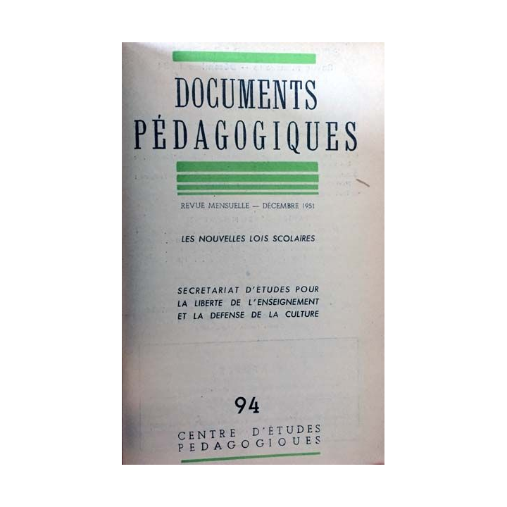 1. Documents pédagogiques 1951 aux éditions SPES