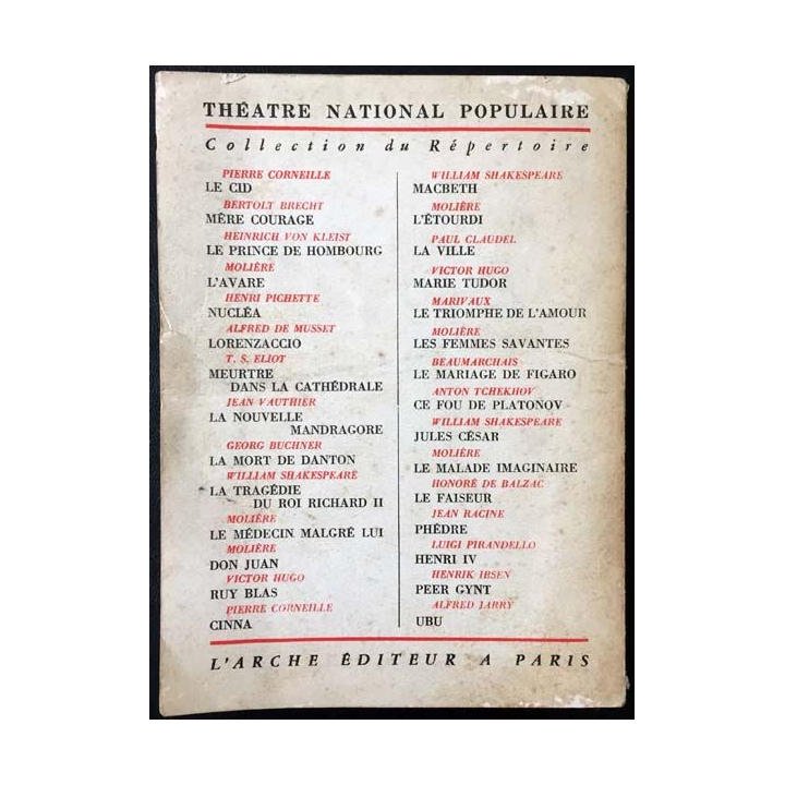 1. UBU version pour la scène de Alfred Jarry aux éditions L'arche