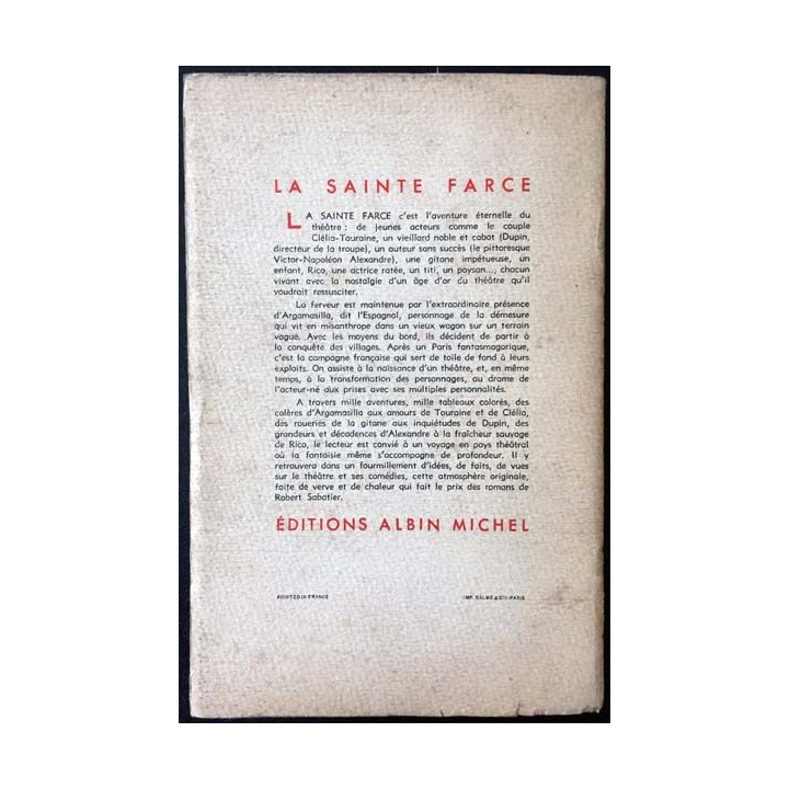 1. La Sainte Farce de Robert Sabatier aux éditions Albin Michel