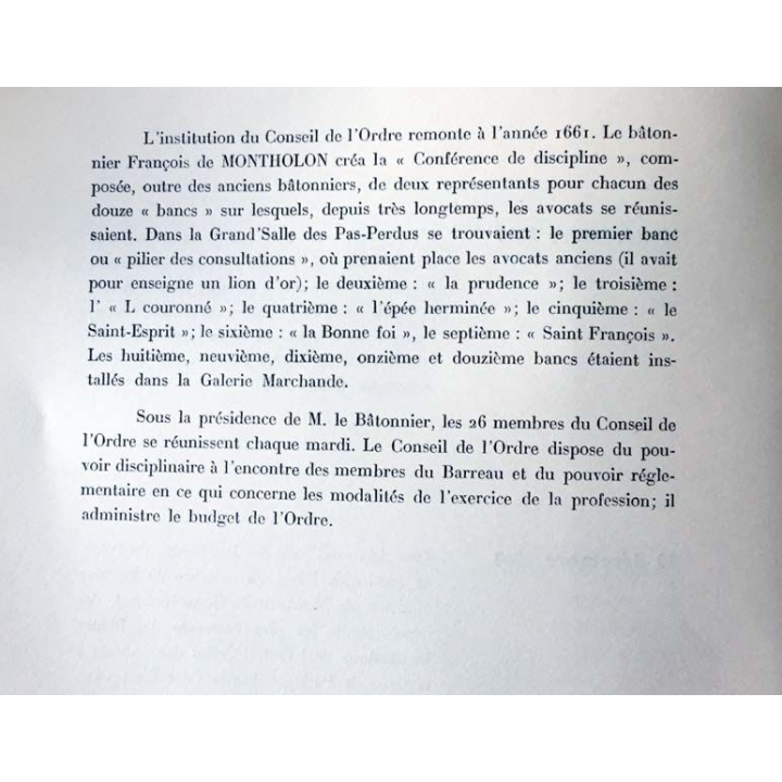 1. Le cent cinquantenaire du rétablissement du barreau de France 10 décembre 1960