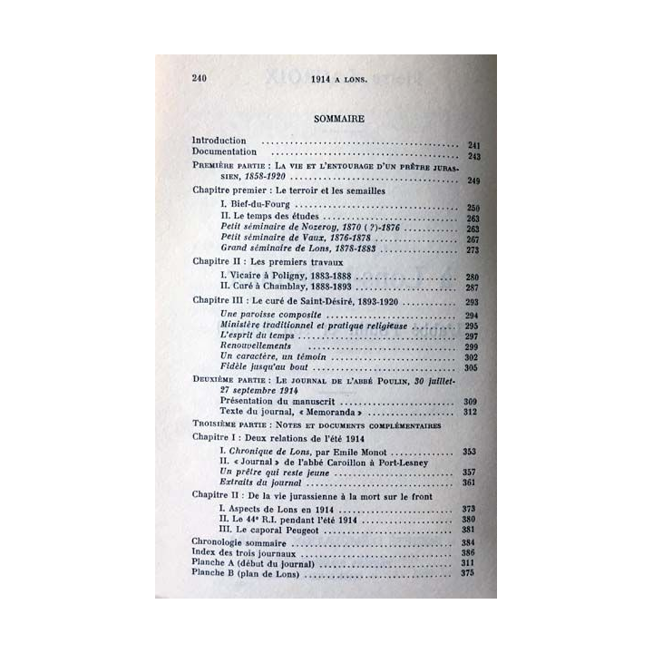 1. L'été 1914 à Lons-le-Saunier de Pierre Lacroix aux éditions Société d'émulation du Jura
