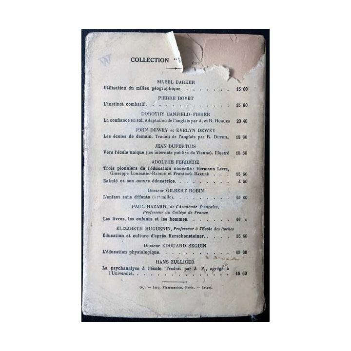 1. Éducation et culture d'après Kerschensteiner de Élisabeth Huguenin aux éditions Ernest Flammarion