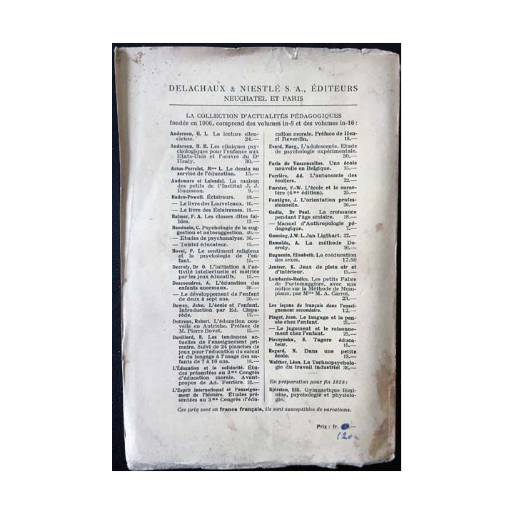 1. Les petits fabre de Portomaggiore de G. Lombardo-Radice aux éditions Delachaux & Niestlé 1927
