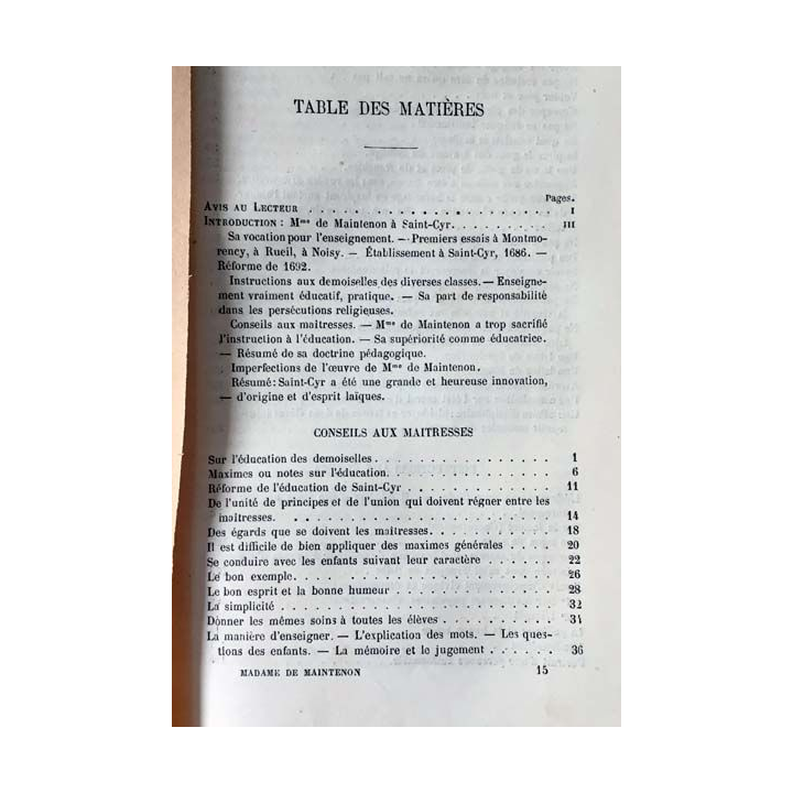 1. Madame de Maintenon éducation et morale de Félix Cadet et Dr Eugène Darin aux éditions librairie Ch. Delagrave