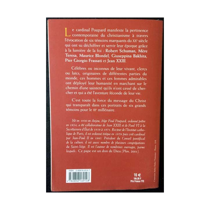 1. La Sainteté au défi de l'Histoire du cardinal Poupard aux éditions Presses de la renaissance
