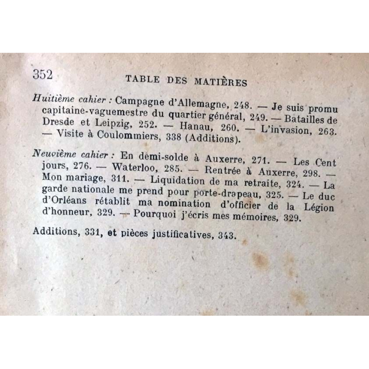 1. Les cahiers du capitaine Coignet (1799-1815) de Lorédan Larchey aux éditions librairie Hachette & Cie