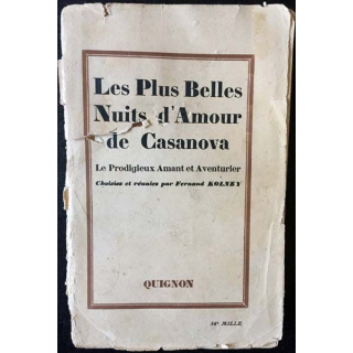 1. Les plus belles nuits d'Amour de Casanova de Fernand Kolney aux éditions Quignon