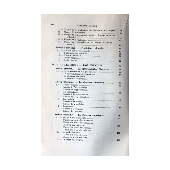 1. L'éducation moderne cycle général des programmes rationnels d'éducation de Hubert Sesmat