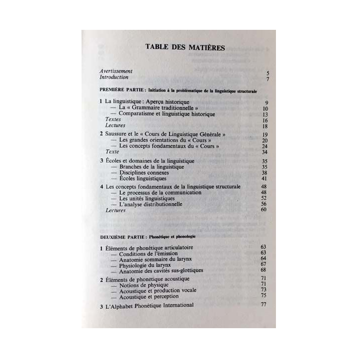 1. Linguistique française - Initiation à la problématique structurale Tome 1 de J.-L. Chiss, J. Filliolet et D. Maingueneau