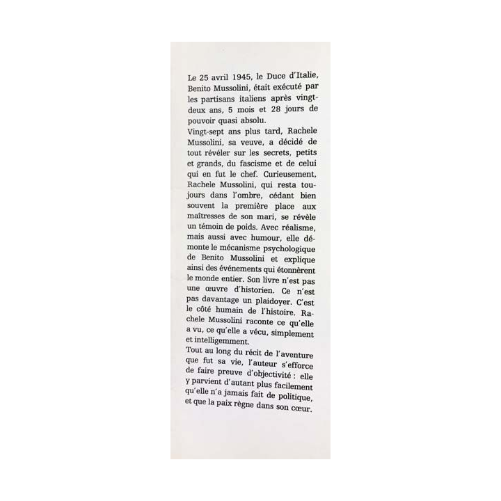 1. Mussolini sans masque de Rachel Mussolini aux éditions Fayard