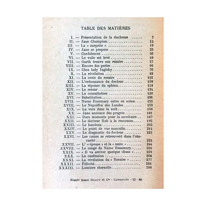 1. Le rosaire de Florence L. Barclay aux éditions Payot 1946