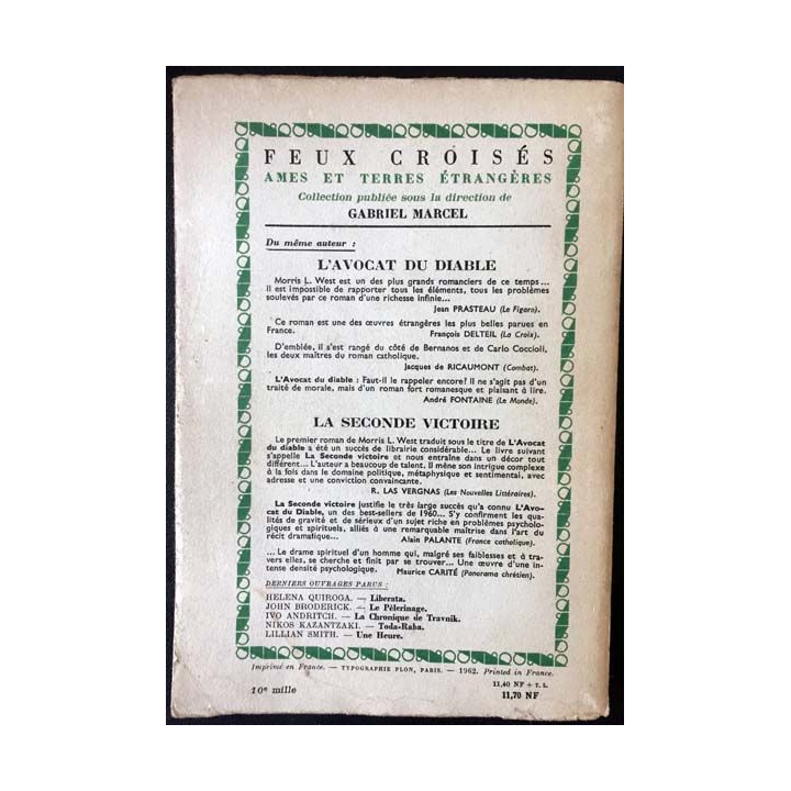 1. Toute la vérité de Morris L. West aux éditions Plon
