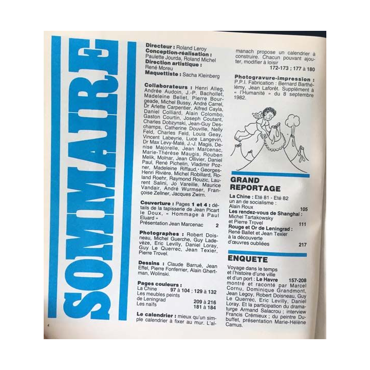 1. Almanach 1983 de l'humanité de Jean Picart le Doux