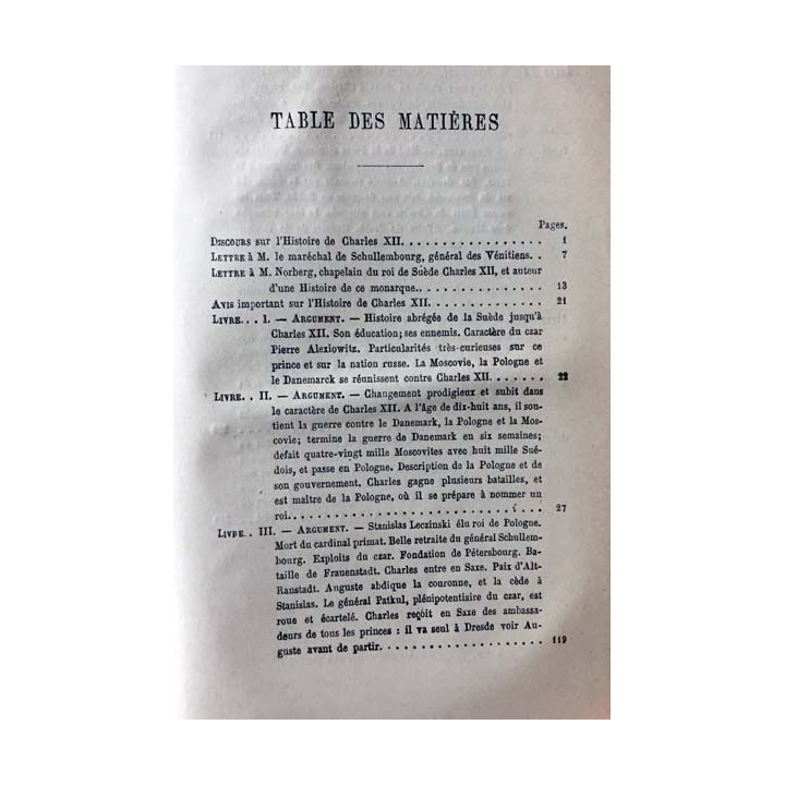 1. Histoire de Charles XII roi de Suède de Voltaire aux éditions Garnier frères 1889