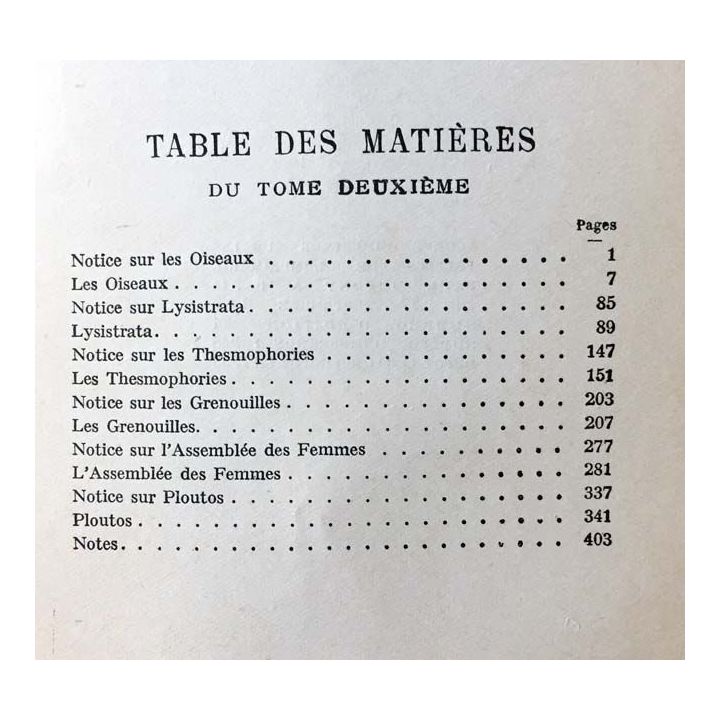1. Théâtre d'Aristophane Tome II de Marc-Jean Alfonsi aux éditions Garnier frères