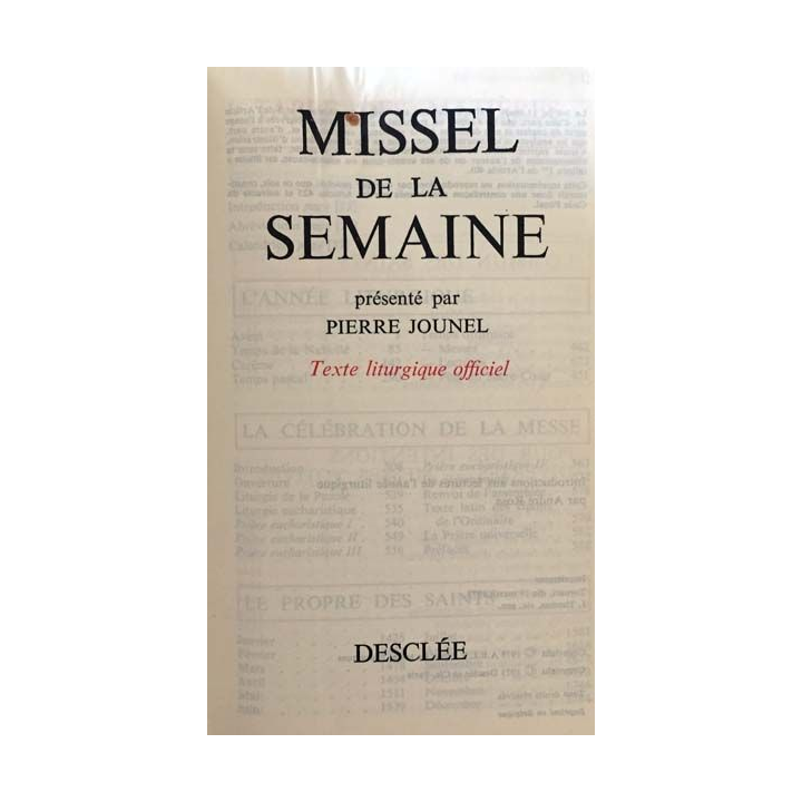 1. Missel de la semaine de Pierre Jounel aux éditions Desclée