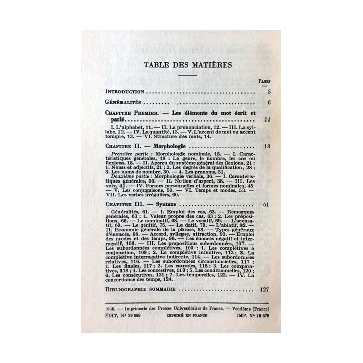 1. N°1234 Que sais je ? Grammaire du latin de Jean Collart aux éditions Presses universitaires de France