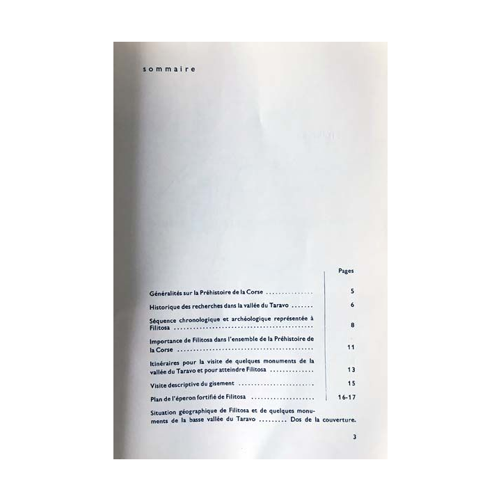 1. Filitosa haut lieu de la Corse préhistorique de Roger Grosjean aux collections promenades archéologiques 1