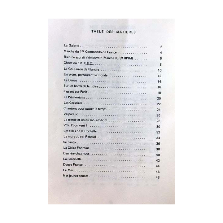 1. Chants chansons et choeurs de l'Armée Française