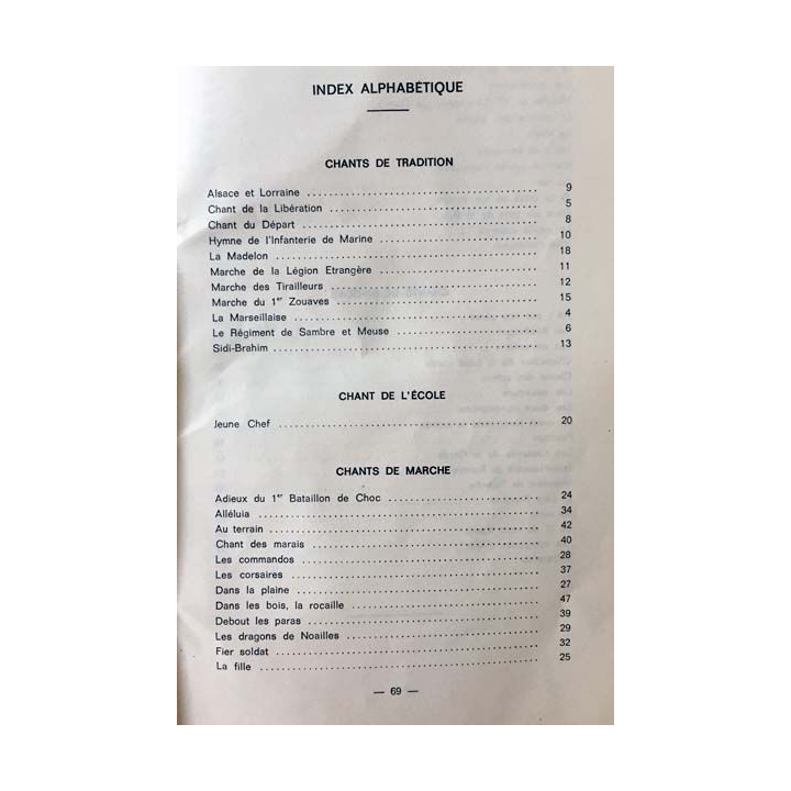 1. Recueil de chants aux éditions E.N.S.O.A