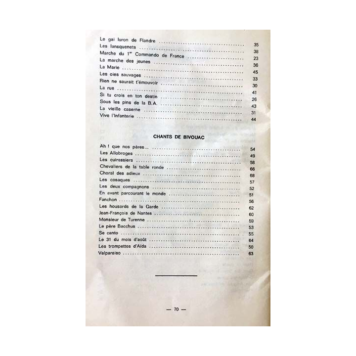 1. Recueil de chants aux éditions E.N.S.O.A