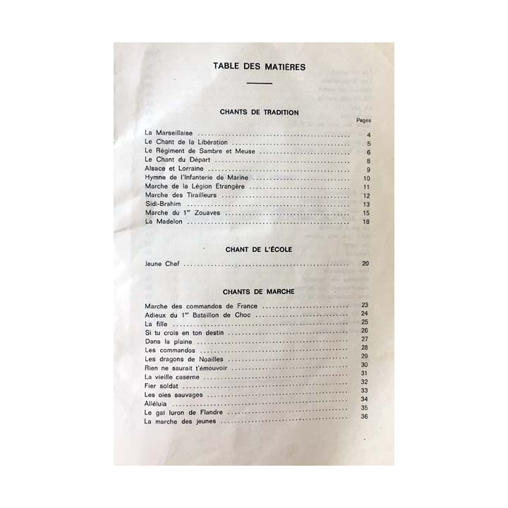 1. Recueil de chants aux éditions E.N.S.O.A