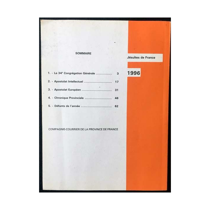 1. Jésuites de France 1996 de Paul Watrelot