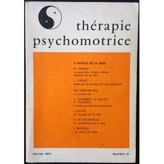 1. Thérapie psychomotrice à propos de la main de G. Azemar, L. Lurçat aux éditions F. Masse