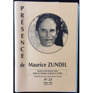 1. Présence de Maurice Zundel, genèse d'une pensée (suite) quête de l'homme, expérience de Dieu n°23