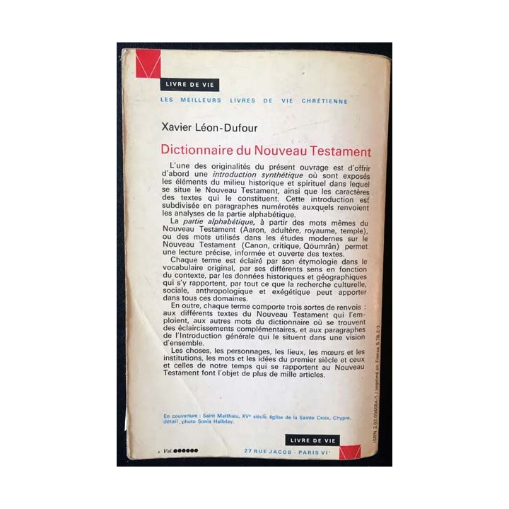 1. Dictionnaire du nouveau testament de Xavier Léon-Dufour aux éditions du Seuil