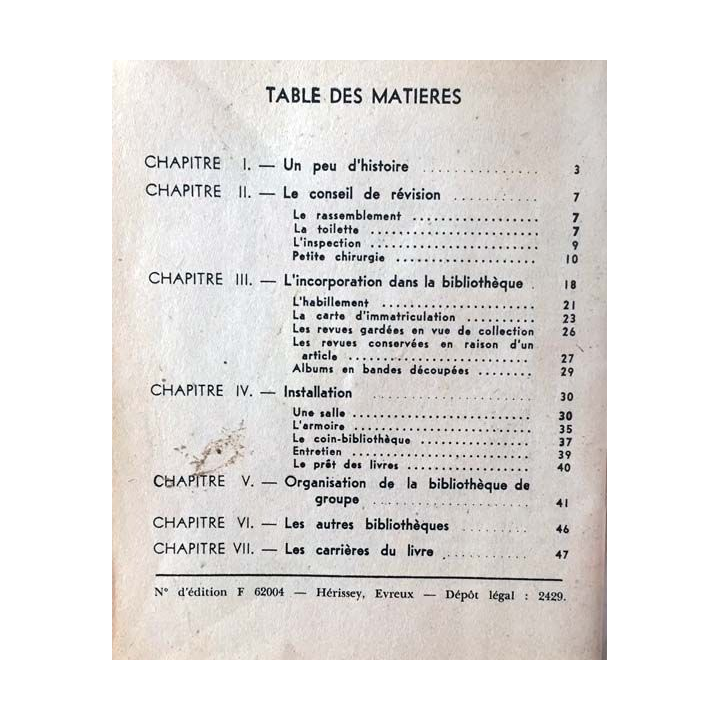 1. Mon carnet de bibliothécaire de Madeleine King aux éditions Fleurus 1962