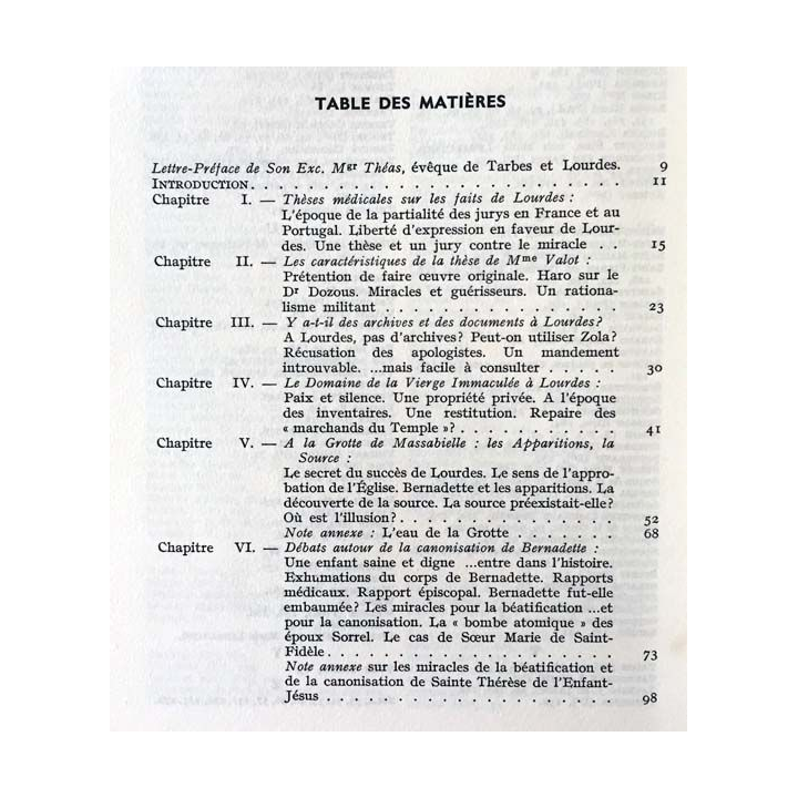1. Lourdes cité des miracles ou marché d'illusions par l'Abbé A. Deroo aux éditions librairie Arthème Fayard